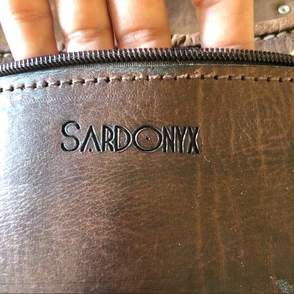 Sardonyx bohemian brown crossbody bag - Picture 3 of 7